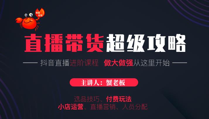 抖音直播带货超级攻略：抖音直播带货的详细玩法，小店运营、付费投放等-构词网