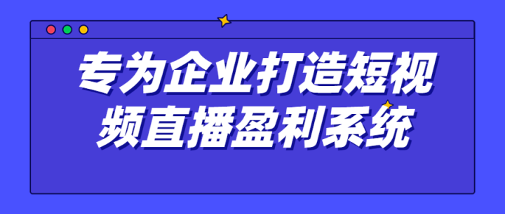 专为企业打造短视频直播盈利系统-构词网