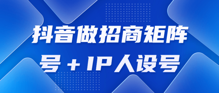 抖音做招商矩阵号＋IP人设号-构词网