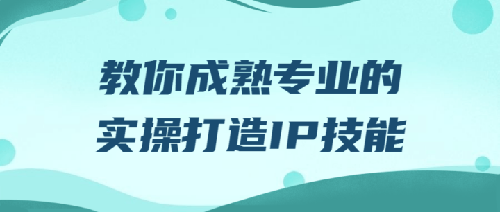 教你成熟专业的实操打造IP技能-构词网