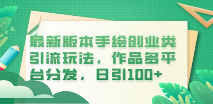 手绘创业类引流玩法作品多平台分发-构词网