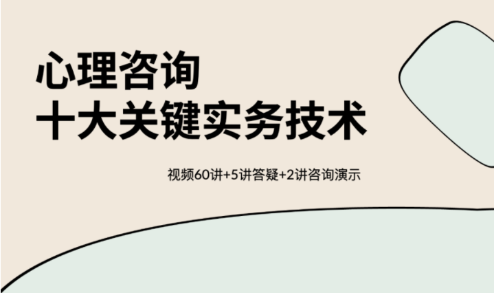 心理咨询十大关键实务技术 视频60讲-构词网